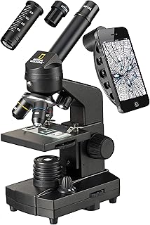 40-1280x Microscope with Reflected Light/Transmitted Light, Smartphone Holder and Extensive Accessories for Getting Star