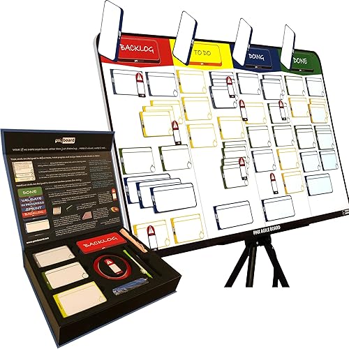 pmxboard Magnetic Scrum Board Kit - Full Combo Agile Board Kit (156 pieces)