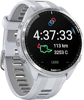 Forerunner 965 Quarz Smartwatch for Unisex, Whitestone/Powder Grey