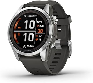 fēnix 7S Pro, Solar - Smart Multisport GPS Watch - Silver with Grey Strap - 42mm Case