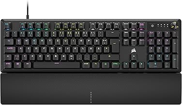 K70 CORE RGB Mechanical Gaming Keyboard with Wrist Rest - Lubricated MLX Red Linear Switches, SOCD, Sound Absorption, Me