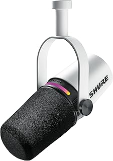 MV7+ Podcast Mikrofon-Verbessertes Audio, LED-Touchpanel, USB-C- und XLR-Outgänge, Auto-Level-Modus, Digitaler Pop-Filte