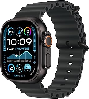 Apple Watch Ultra 2 [GPS + Cellular, 49mm] Black Titanium Case with Black Ocean Strap, One Size (Refurbished)
