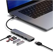 6 in 1 USB C Hub Multiport Adapter with HDMI 4K@60Hz, 100W PD Charging, 2X USB-A Data Ports, Micro/SD Card Readers for M
